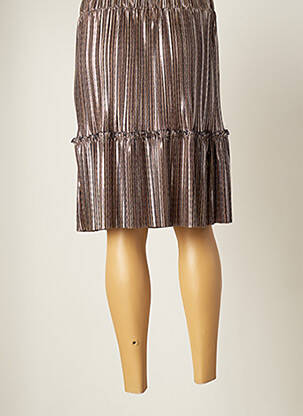 Jupe mi-longue taille normale beige VINTAGE LOVE femme