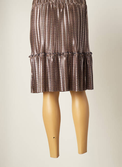 Jupe mi-longue beige VINTAGE LOVE pour femme