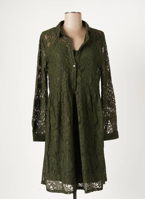 Robe mi-longue vert ICHI pour femme