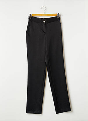 Pantalon chino fermeture zippée sous rabat boutonné taille normale noir LAVAND femme