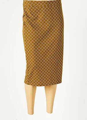 Jupe mi-longue stretch vert ICHI femme