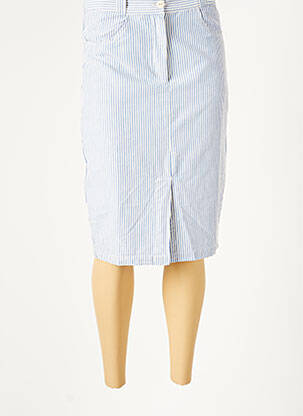 Jupe mi-longue doublure textile bleu ICHI femme