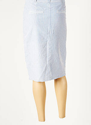 Jupe mi-longue doublure textile bleu ICHI femme