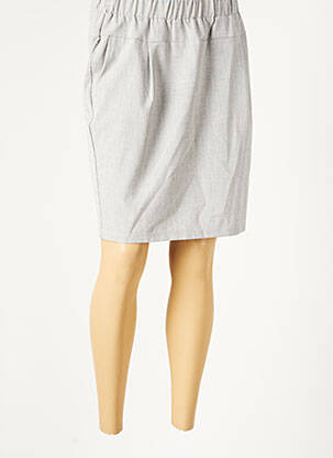 Jupe courte coupe droite gris B.YOUNG femme