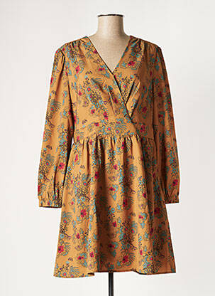 Robe courte manches longues manches longues marron THE KORNER femme