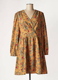Robe courte manches longues manches longues marron THE KORNER femme