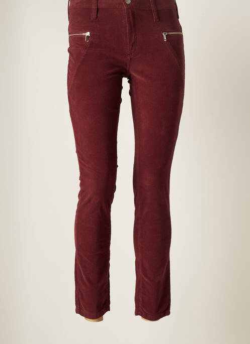 Pantalon slim rouge INDI & COLD pour femme