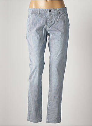 Pantalon chino tissage popeline taille normale bleu SUPERDRY femme