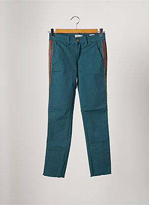Pantalon chino broderie galons latéraux taille normale bleu HOPPY femme