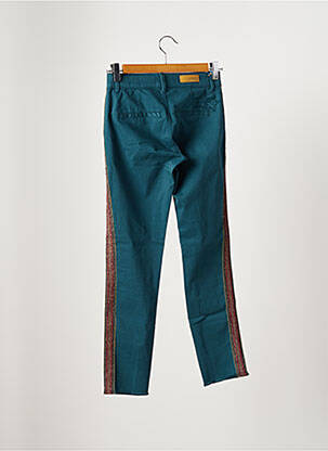 Pantalon chino broderie galons latéraux taille normale bleu HOPPY femme