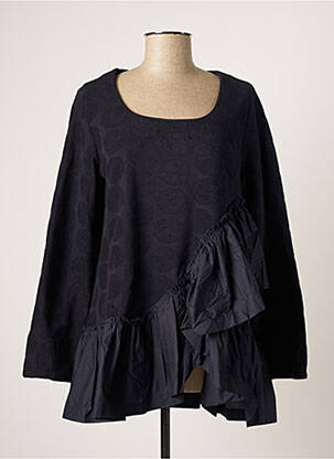 Pull tunique col rond manches longues bleu GERSHON BRAM femme