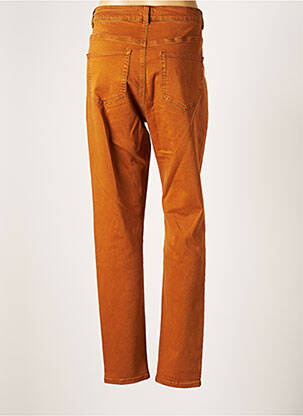 Pantalon slim tissage popeline taille normale jaune YESTA femme