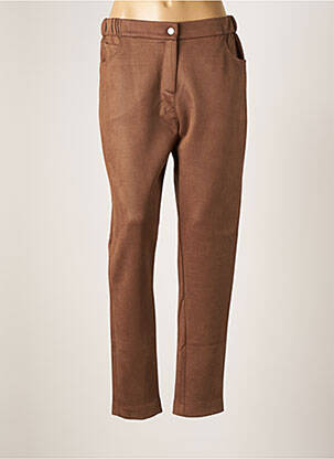 Pantalon slim taille élastique taille normale marron FRANCK ANNA femme