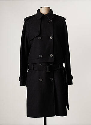 Manteau long coupe cintrée sans capuche noir BARBARA BUI femme