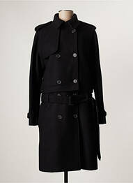 Manteau long coupe cintrée sans capuche noir BARBARA BUI femme