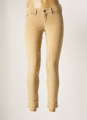 Pantalon 7/8 stretch taille basse beige CORLEONE femme