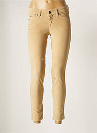 Pantalon 7/8 stretch taille basse beige CORLEONE femme