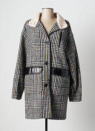 Manteau long coupe droite sans capuche noir INDEE femme