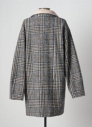 Manteau long coupe droite sans capuche noir INDEE femme
