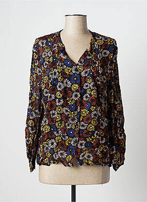 Chemisier imprimé fleurs manches longues noir STELLA FOREST femme
