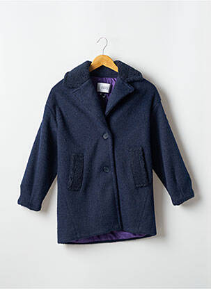 Manteau long coupe droite sans capuche bleu INDEE fille