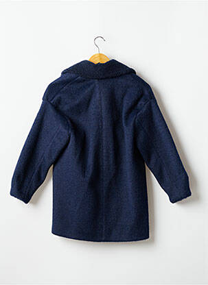 Manteau long coupe droite sans capuche bleu INDEE fille