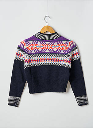 Pull finition bords-côtes manches longues noir INDEE fille