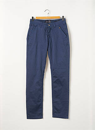 Pantalon chino tissage popeline taille normale bleu IZAC homme