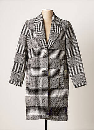 Manteau long sans capuche sans capuche gris QUEENIE femme