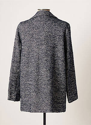 Manteau court coupe droite sans capuche bleu #OOTD femme