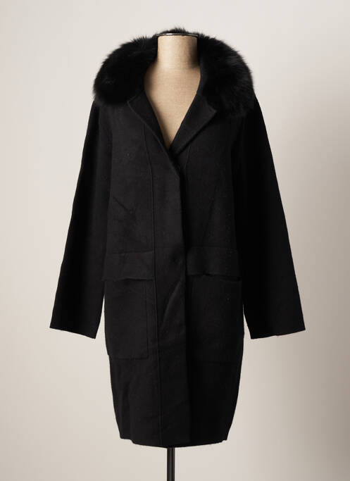 Manteau long noir INTERDEE pour femme