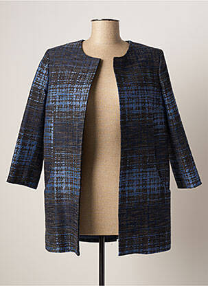 Veste casual col rond bleu OPULLENCE femme