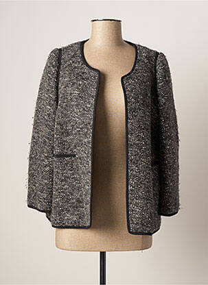 Veste casual col rond gris PABLO femme