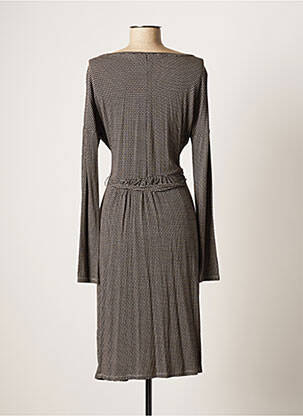 Robe mi-longue imprimé fantaisie manches longues marron WEEKEND MAXMARA femme