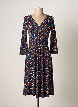 Robe mi-longue manches 3/4 manches 3/4 bleu SASSIA femme