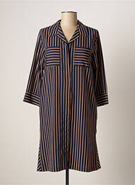 Robe mi-longue manches 3/4 manches 3/4 bleu SASSIA femme