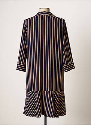 Robe mi-longue manches 3/4 manches 3/4 bleu SASSIA femme