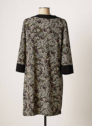 Robe mi-longue manches 3/4 manches 3/4 vert QUEENIE femme
