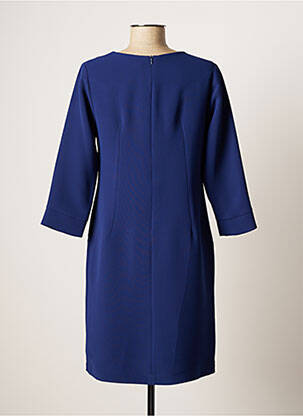 Robe mi-longue manches 3/4 manches 3/4 bleu SASSIA femme