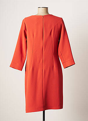 Robe mi-longue manches 3/4 manches 3/4 orange SASSIA femme
