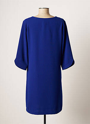 Robe mi-longue manches 3/4 manches 3/4 bleu SASSIA femme
