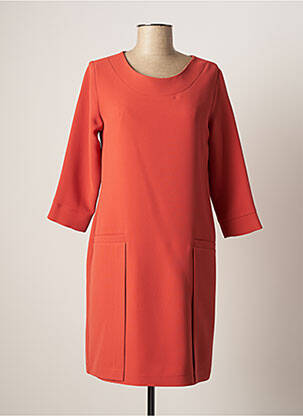Robe mi-longue orange SASSIA pour femme