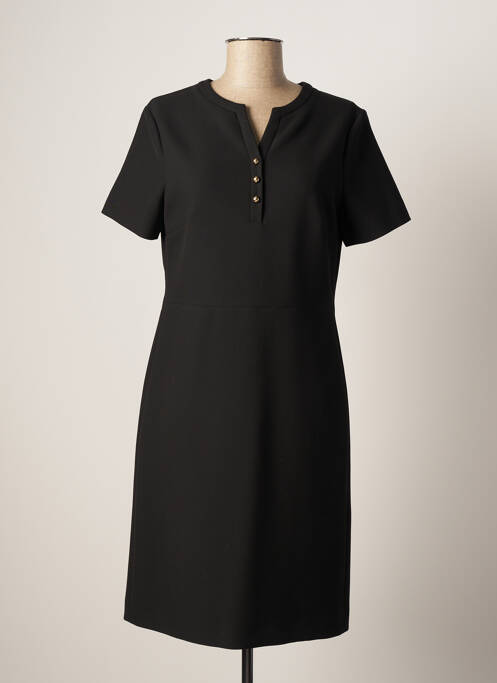 Robe mi-longue fermeture zippée au dos manches courtes noir GERARD DAREL femme