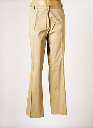 Pantalon chino tissage popeline taille normale marron KACY femme