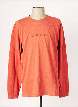 T-shirt orange EDWIN pour homme