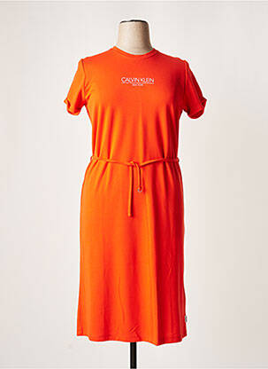 Robe mi-longue orange CALVIN KLEIN pour femme