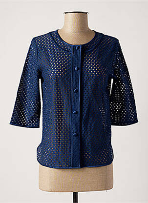 Chemisier coupe cintrée manches courtes bleu LA PERLA femme