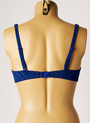 Haut de maillot de bain stretch haut soutien-gorge balconnet bleu LOU femme