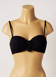 Haut de maillot de bain bretelles élastiquées amovibles haut soutien-gorge moulé noir LOU femme