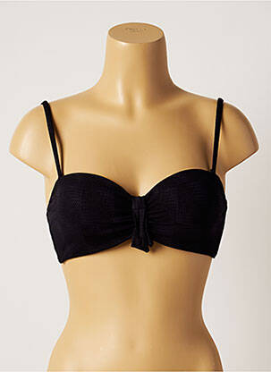 Haut de maillot de bain bretelles élastiquées amovibles haut soutien-gorge moulé noir LOU femme